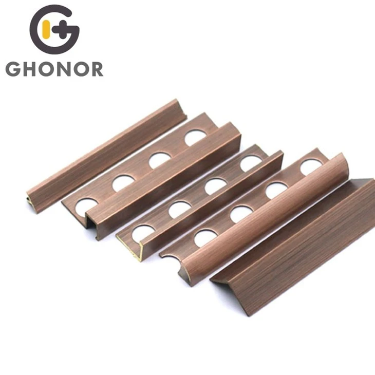 brushed bronze tile trim
